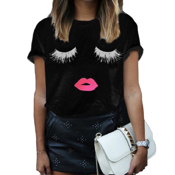 โจHPโจEyelashes and Lips T-Shirt - Picture 2 of 5